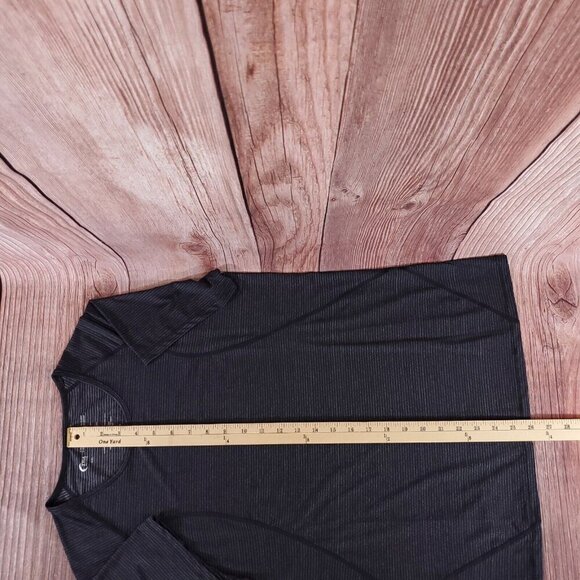 Zyia Active Womens XXL Competition Charcoal Striped Stretch Short Sleeve Shirt - Picture 9 of 9